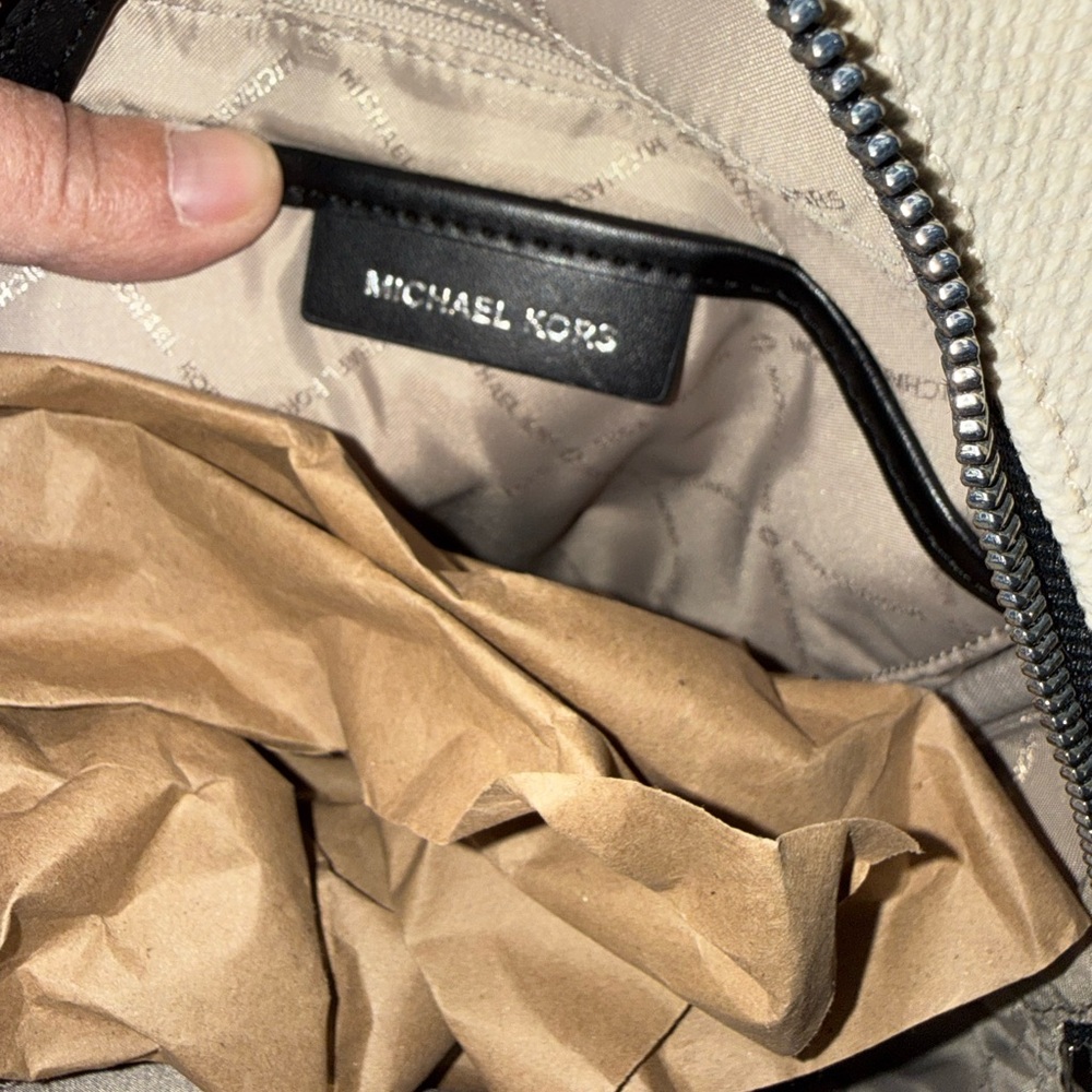 Michael Kors Cream Canvas Graffiti Mini Backpack with Black & Red Accents - Picture 4 of 7